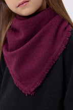 Cozy Plain Triangle Bandana Scarf - Wine - Kids