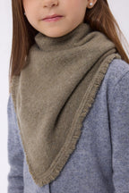 Uni-Dreiecks-Bandana-Schal Cozy - Khaki Meliert - Damen - 100 % Kaschmir