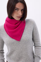 Bufanda bandana triangular lisa Cozy - Rosa fucsia - Mujer