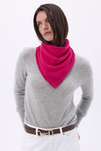 Bufanda bandana triangular lisa Cozy - Rosa fucsia - Mujer