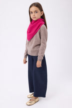 Bufanda bandana triangular lisa Cozy - Rosa fucsia - Niño