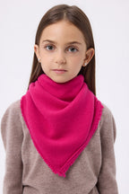 Bufanda bandana triangular lisa Cozy - Rosa fucsia - Niño