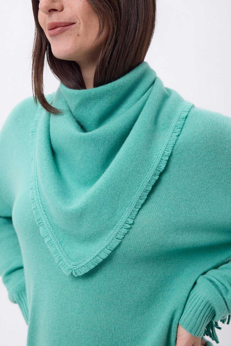 Bufanda bandana triangular lisa Cozy - Verde pastel - Mujer