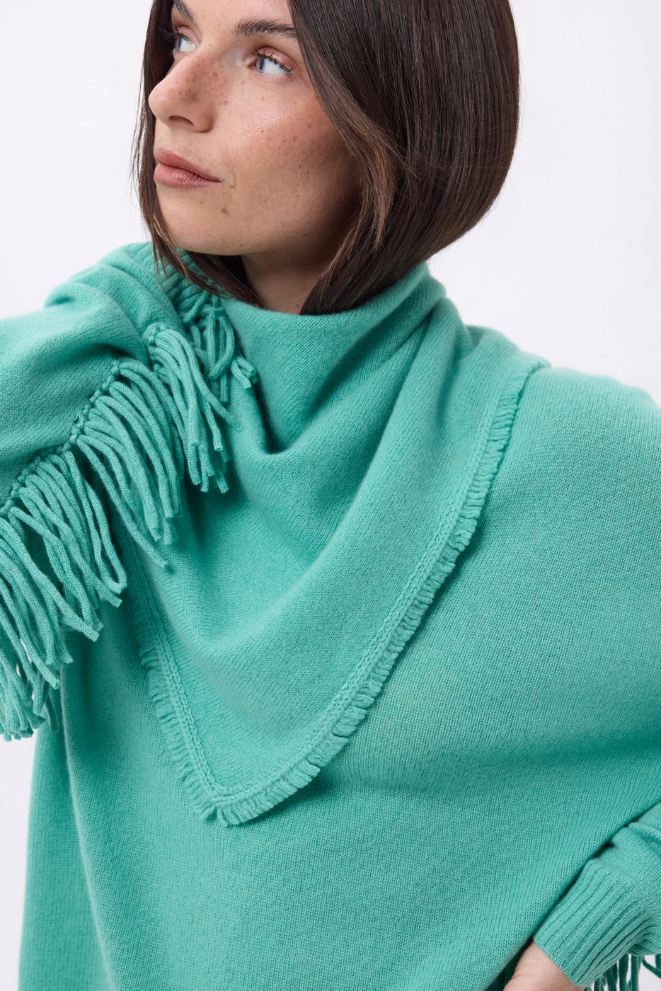 Bufanda bandana triangular lisa Cozy - Verde pastel - Mujer