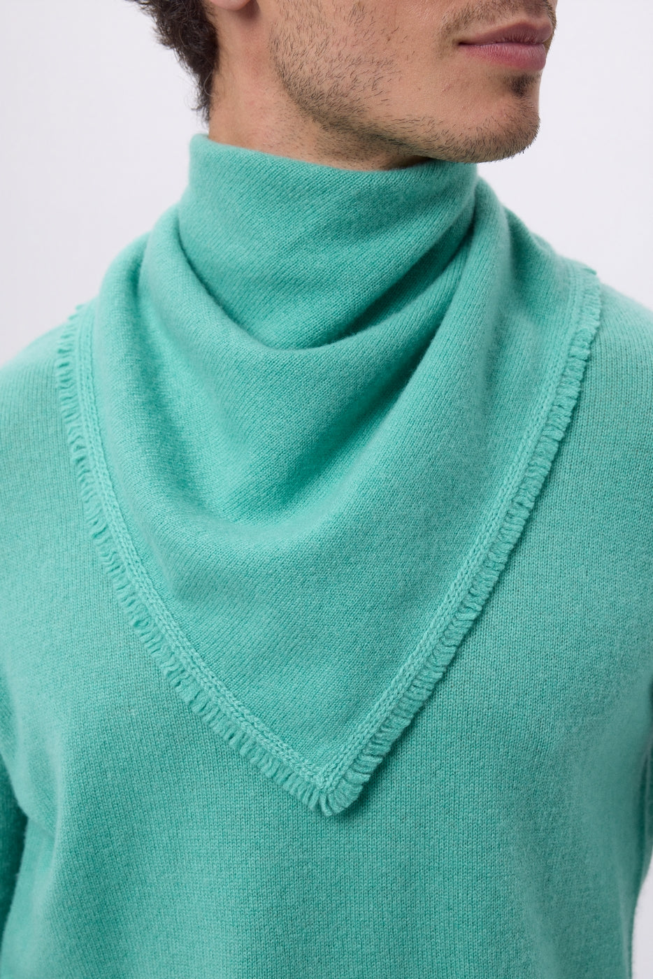 Bufanda bandana triangular lisa Cozy - Verde pastel - Hombre