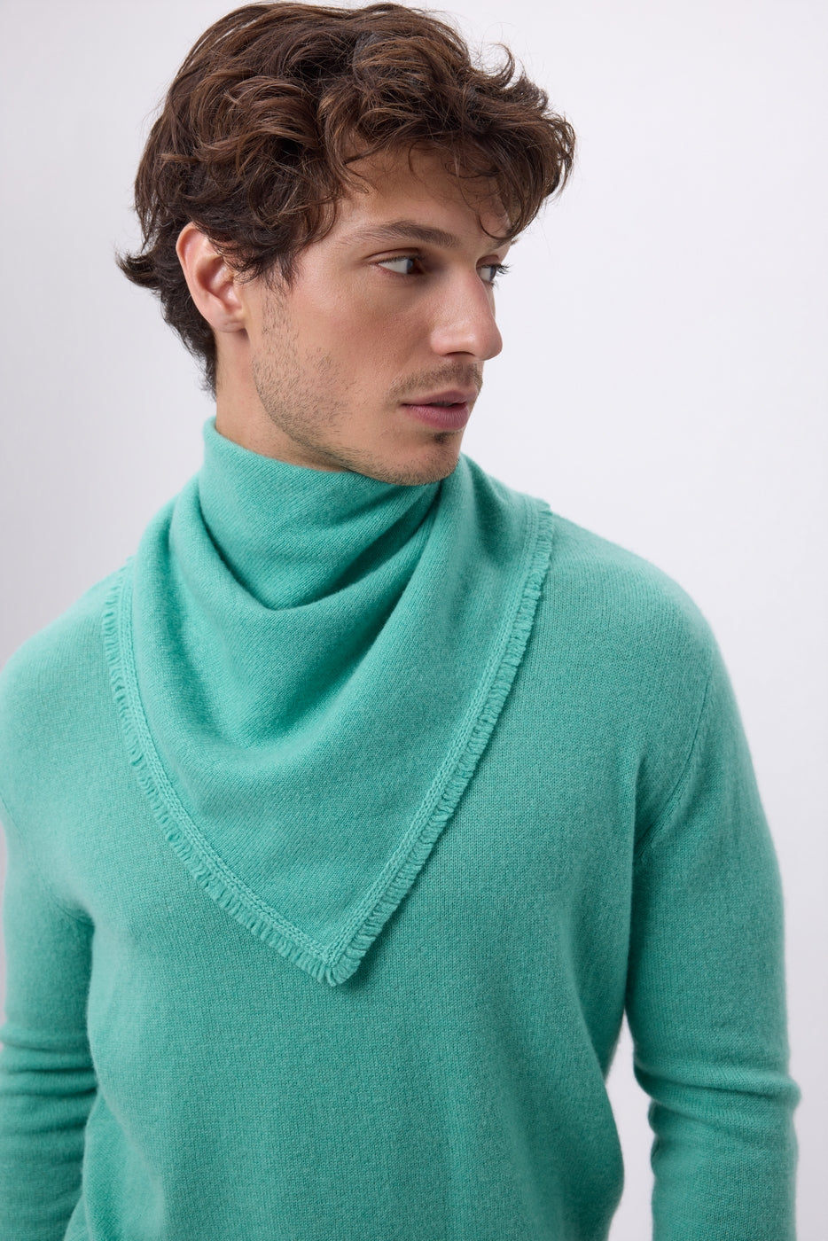 Bufanda bandana triangular lisa Cozy - Verde pastel - Hombre