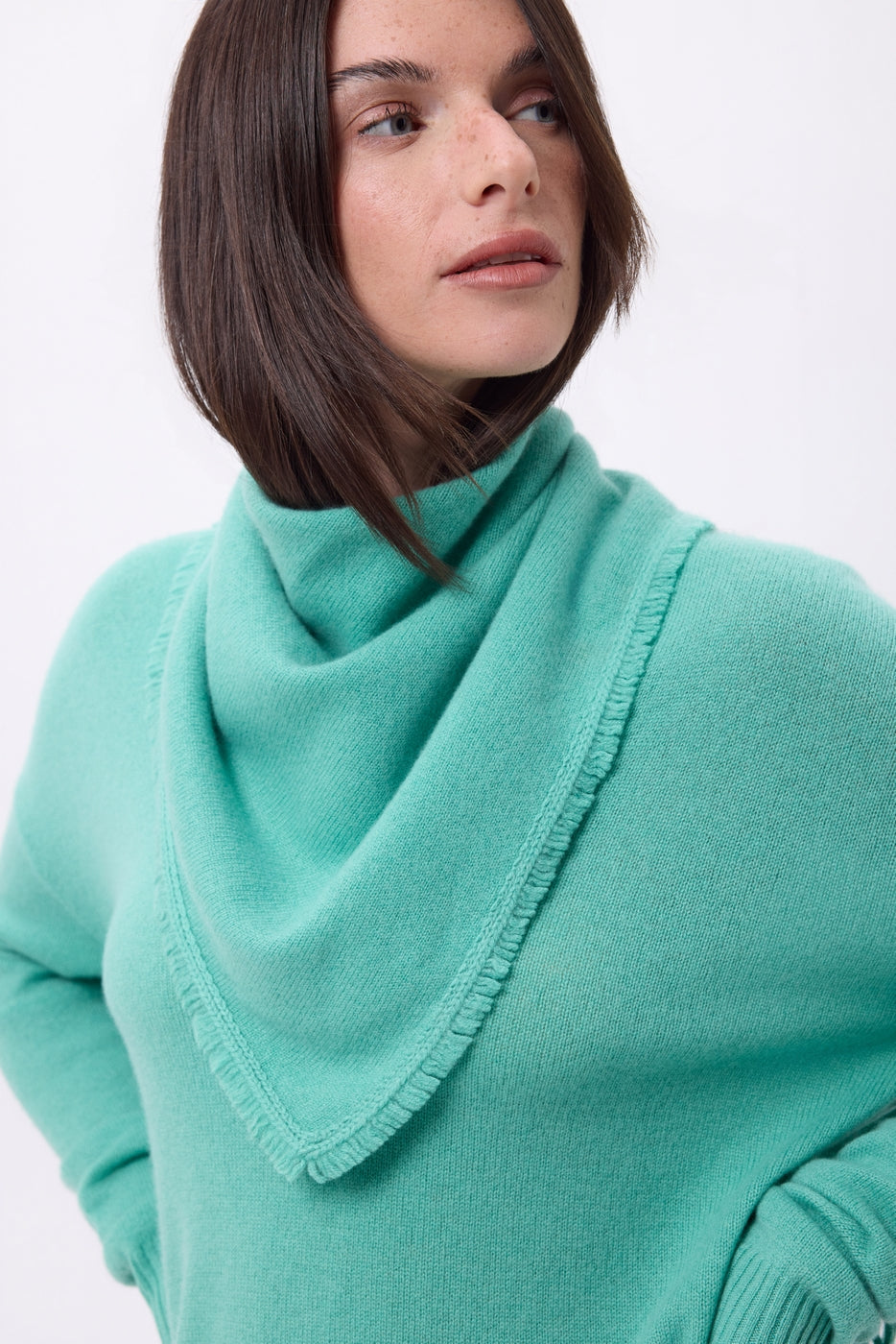 Bufanda bandana triangular lisa Cozy - Verde pastel - Mujer