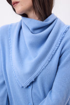 Bufanda bandana triangular lisa Cozy - Azul claro - Mujer
