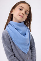 Plain Triangle Bandana Scarf Cozy - Light Blue - Children