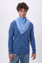 Pañuelo bandana triangular liso Cozy - Azul claro - Hombre