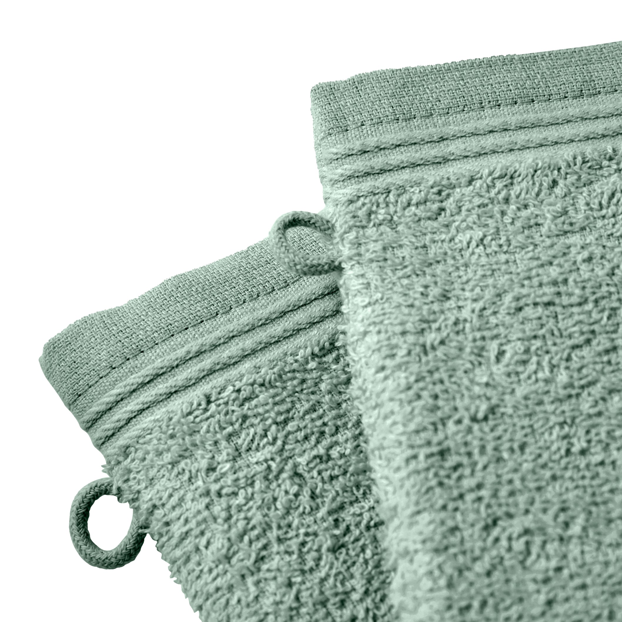 Lot De 2 Gants De Toilette "Spa" - 100% Coton - Menthe
