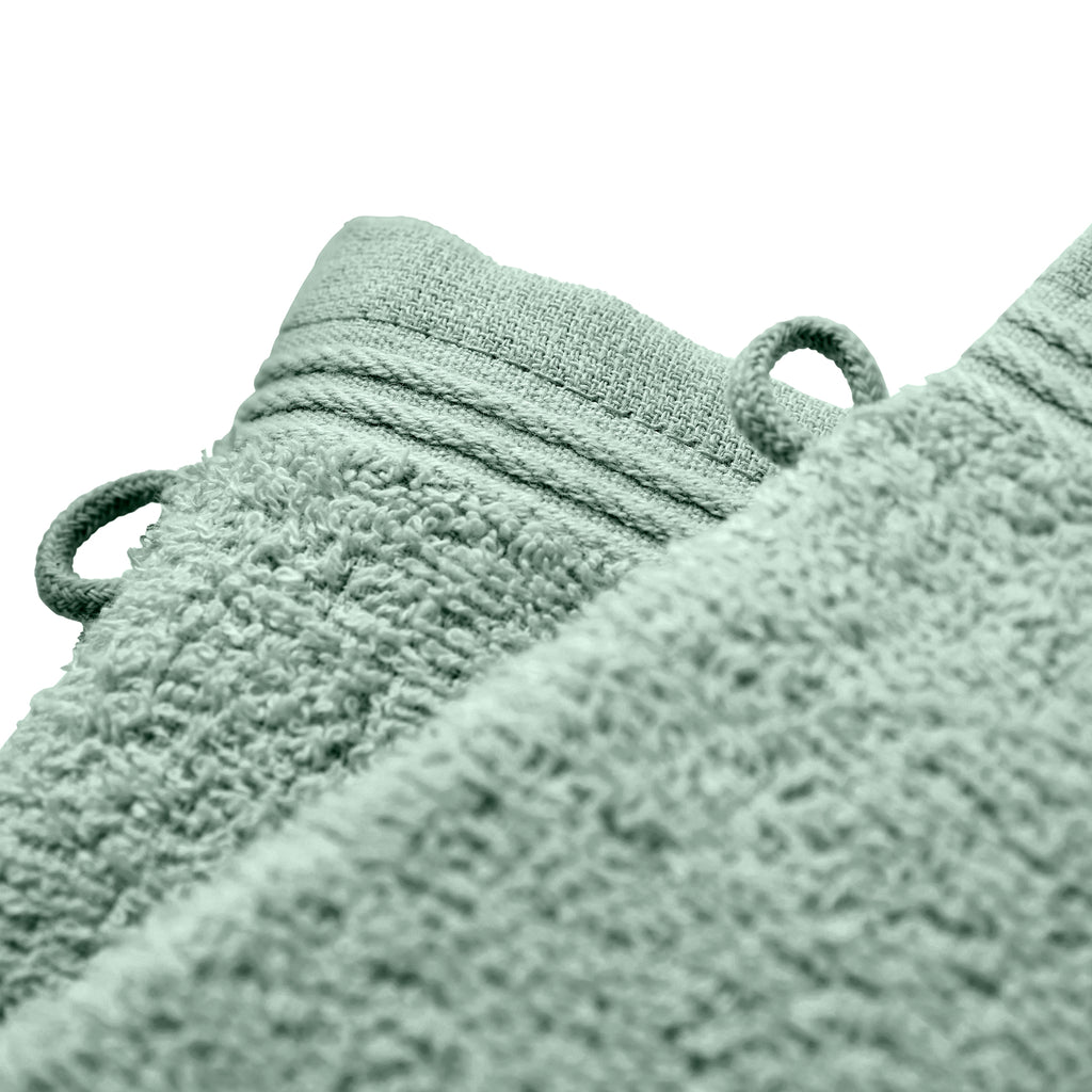 Lot De 2 Gants De Toilette "Spa" - 100% Coton - Menthe