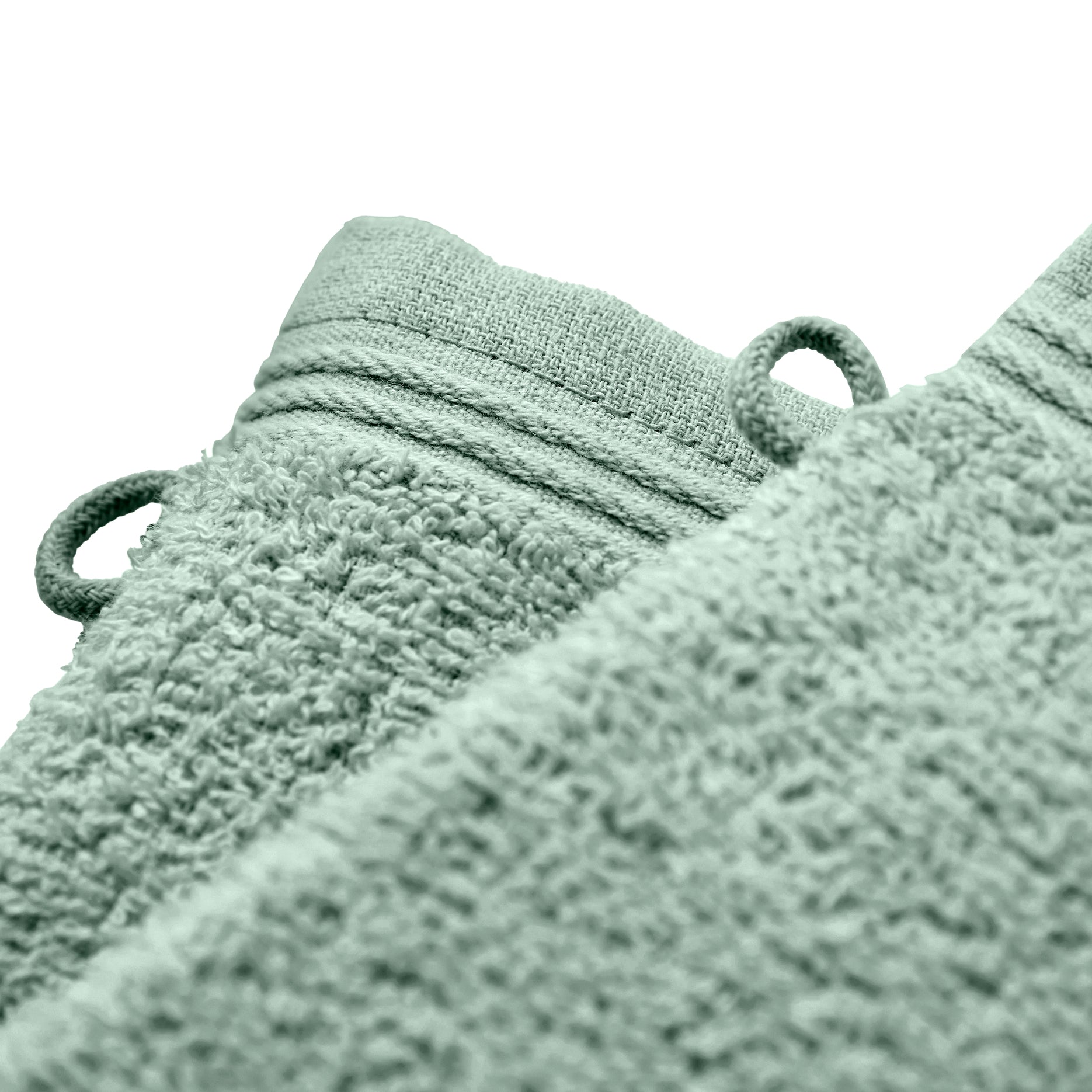 Lot De 2 Gants De Toilette "Spa" - 100% Coton - Menthe