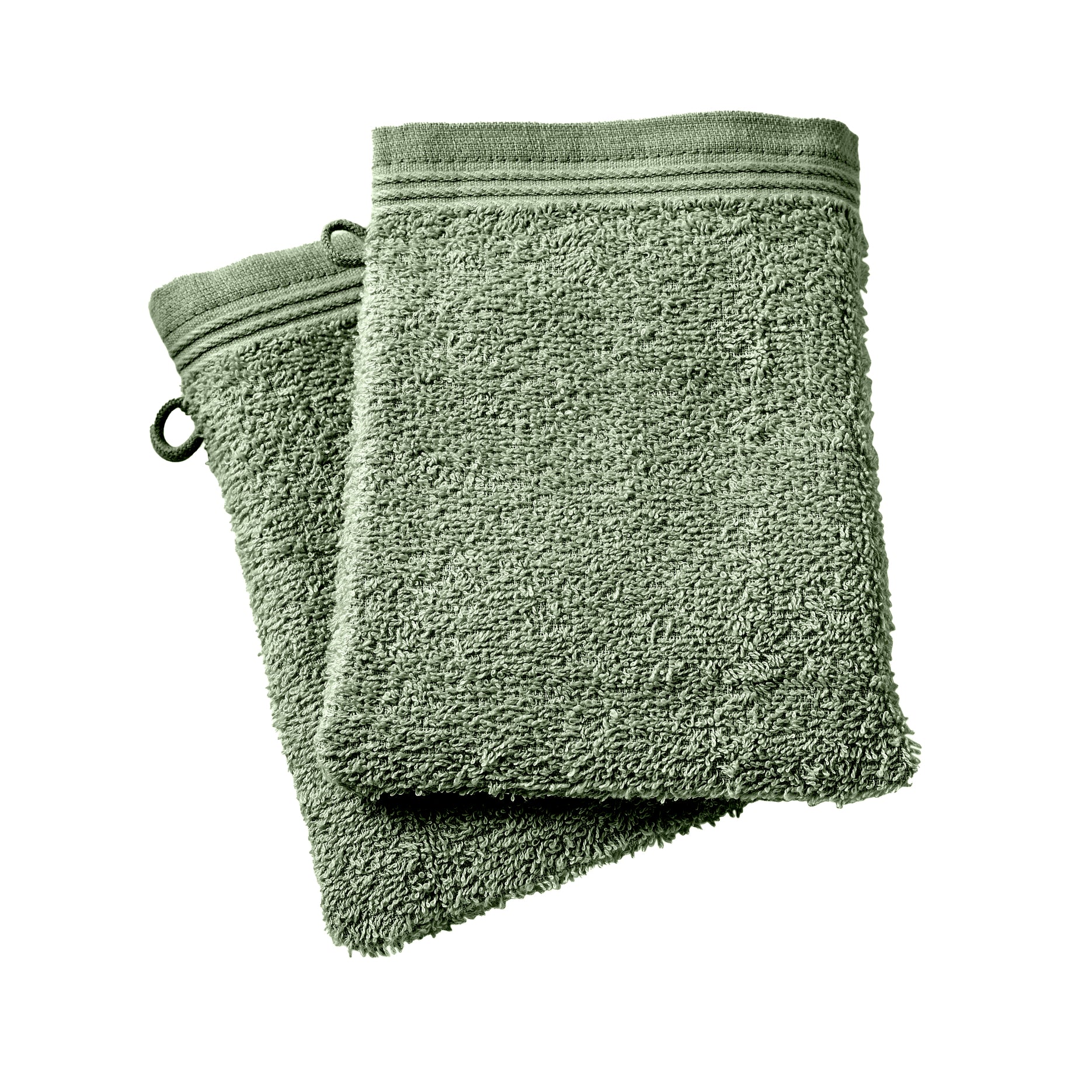 Lot De 2 Gants De Toilette "Spa" - 100% Coton - Romarin