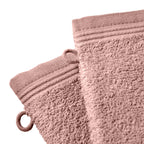 Set of 2 "Spa" Washcloths - 100% Cotton - Dusty Rose
