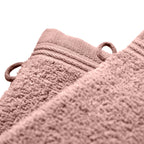 Set of 2 "Spa" Washcloths - 100% Cotton - Dusty Rose