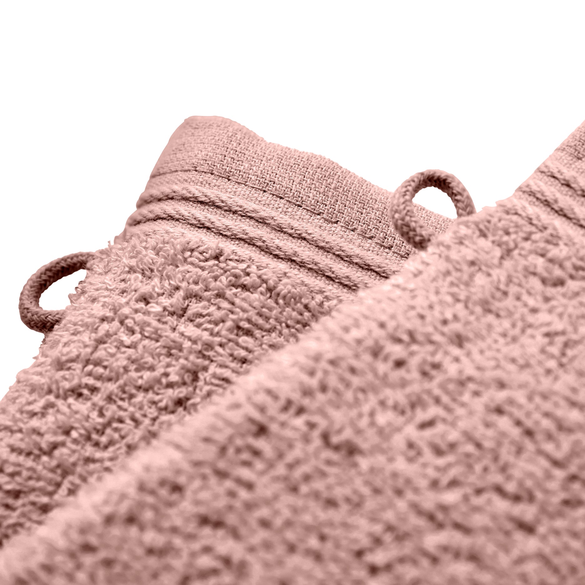 Set of 2 "Spa" Washcloths - 100% Cotton - Dusty Rose