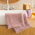 Set of 2 "Spa" Washcloths - 100% Cotton - Dusty Rose