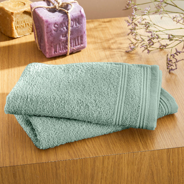 Serviettes Invité "Spa" - 100% Coton - Menthe