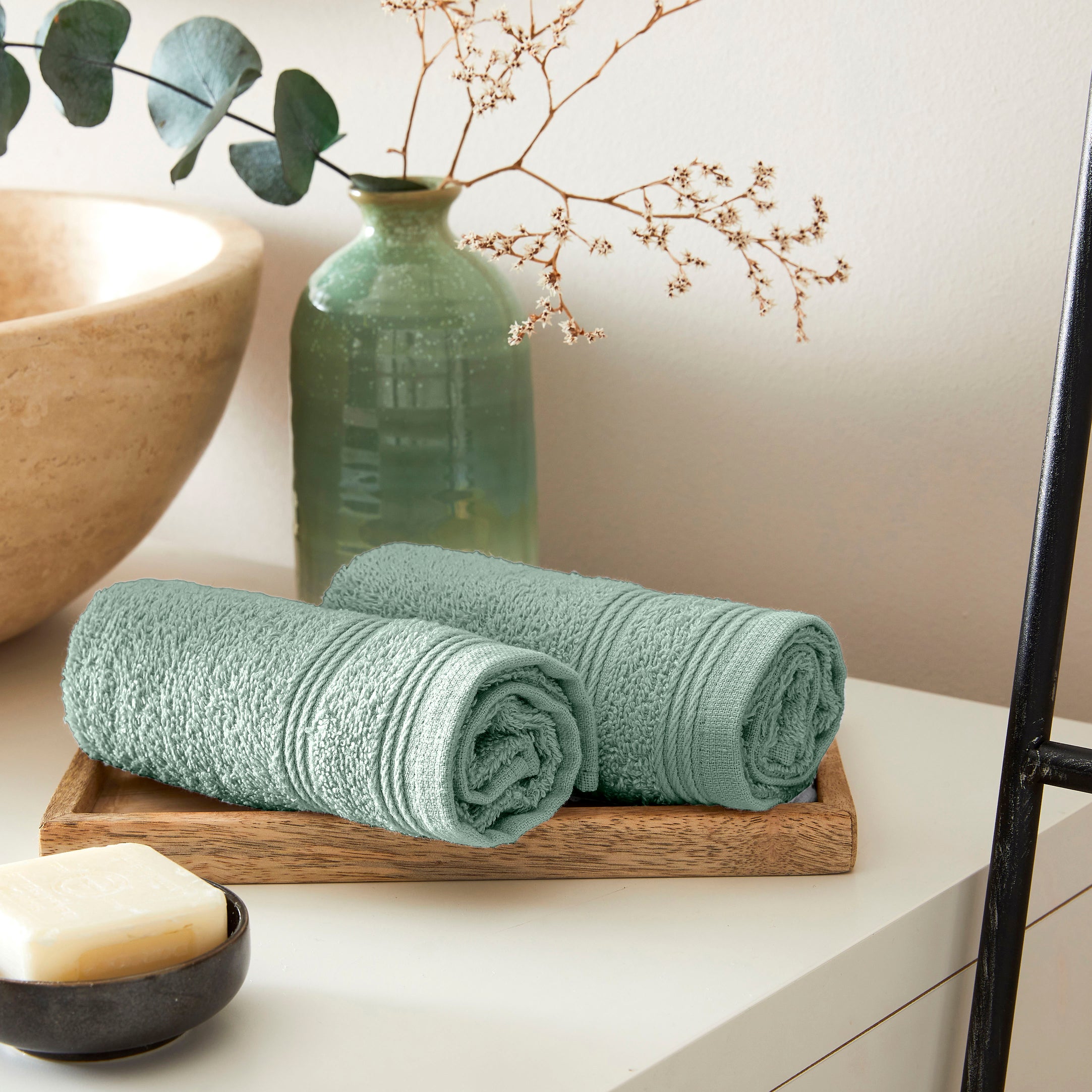 Servilletas Invité "Spa" - 100% Algodón - Menthe