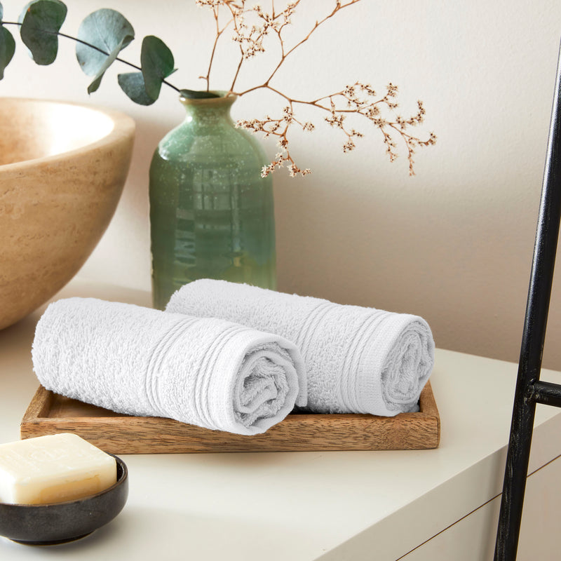 Serviettes Invité "Spa" - 100% Coton - Neige