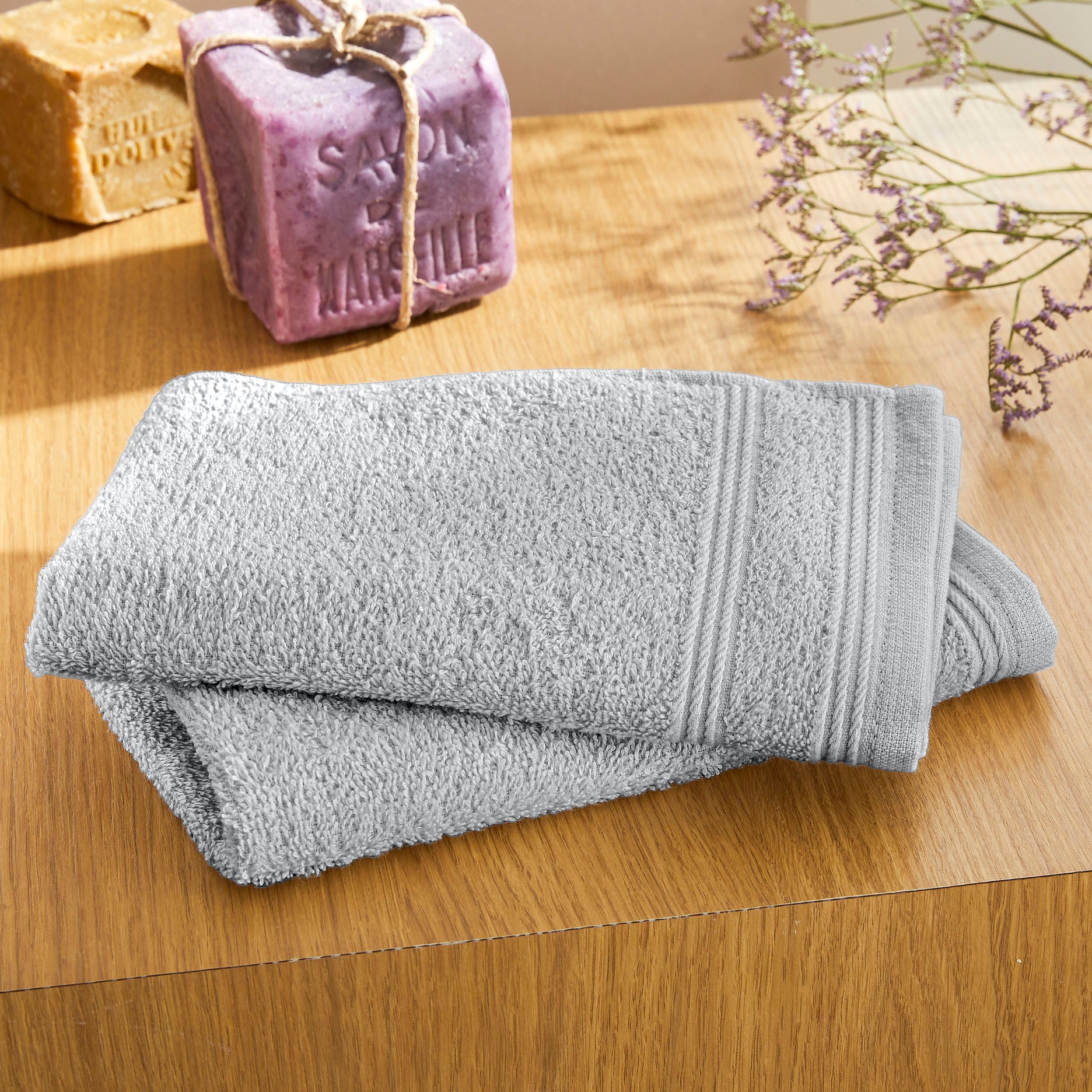 "Spa" Guest Towels - 100% Cotton - Pearl
