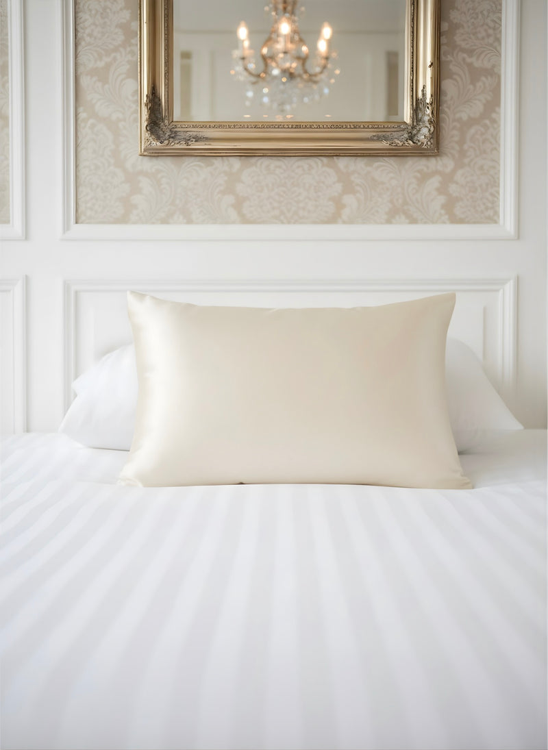 Taie D'Oreiller 100% Pure Soie De Mûrier - Ivoire