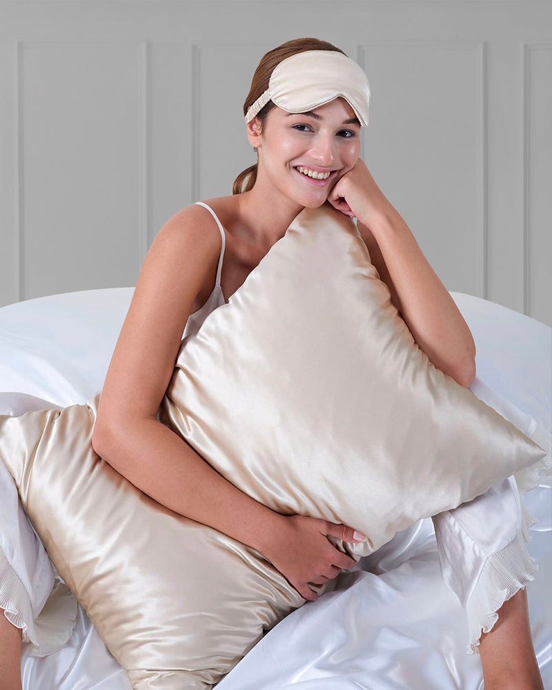 Taie D'Oreiller 100% Pure Soie De Mûrier - Ivoire