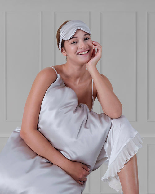 Taie D'Oreiller 100% Pure Soie De Mûrier - Silver