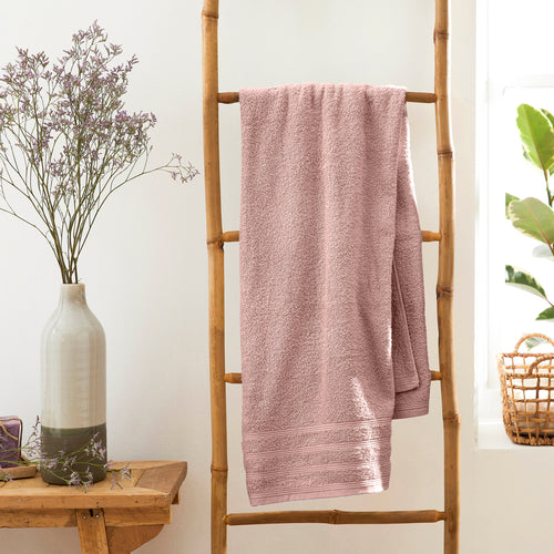 Drap De Bain "Spa" - 100% Coton - Vieux Rose