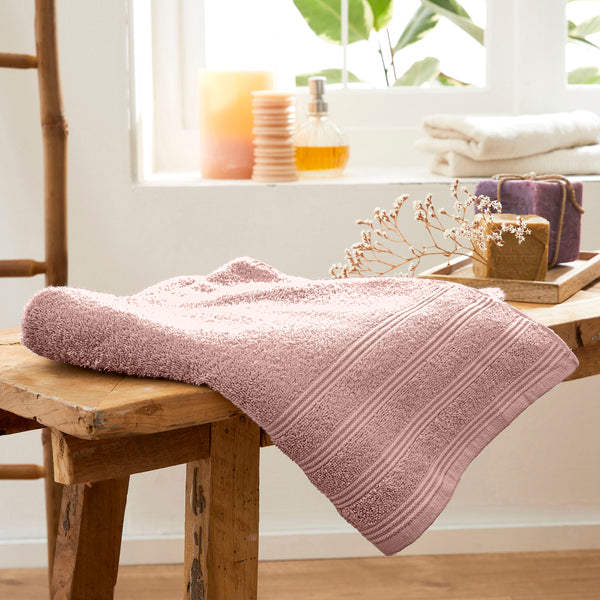 "Spa" Shower Towel - 100% Cotton - Old Pink