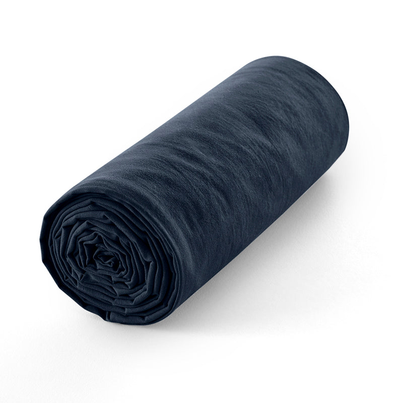 Sábana bajera ajustable - 100% algodón - Azul medianoche