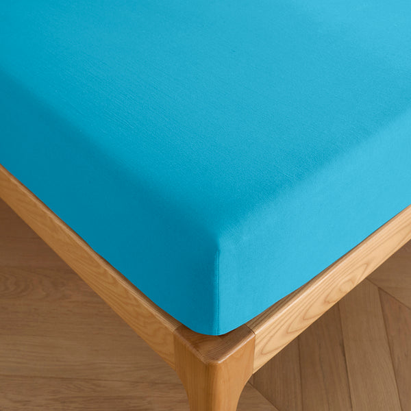 Fitted Sheet - 100% Cotton - Cyan