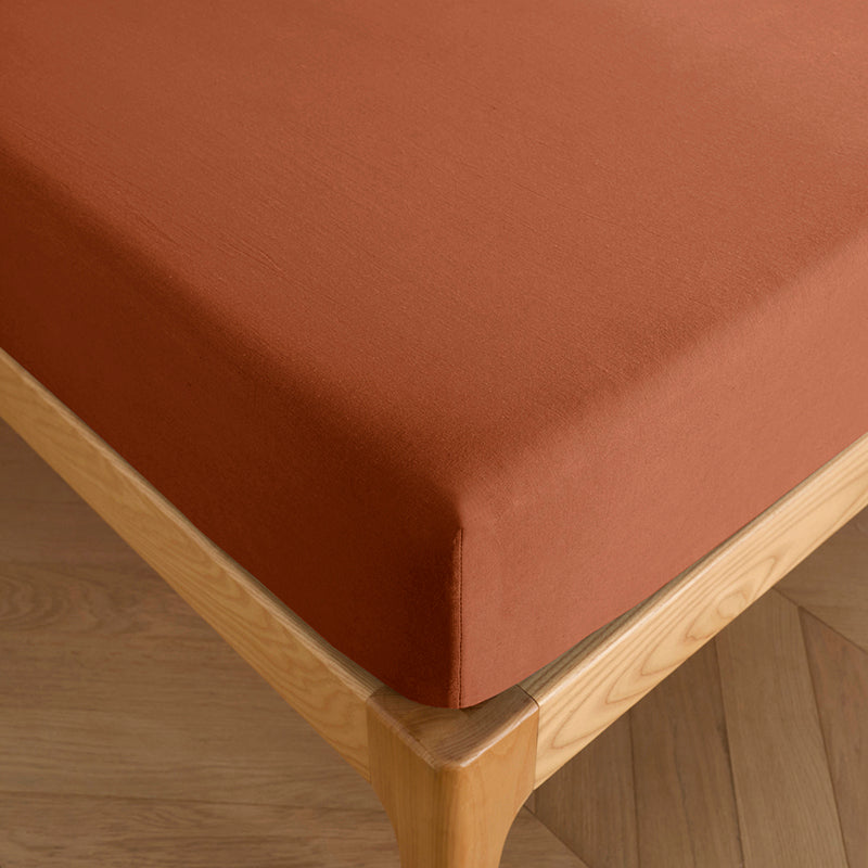 Drap Housse - 100% Coton - Paprika