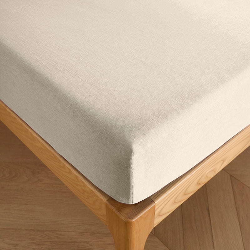 Fitted Sheet - 100% Cotton - Sand