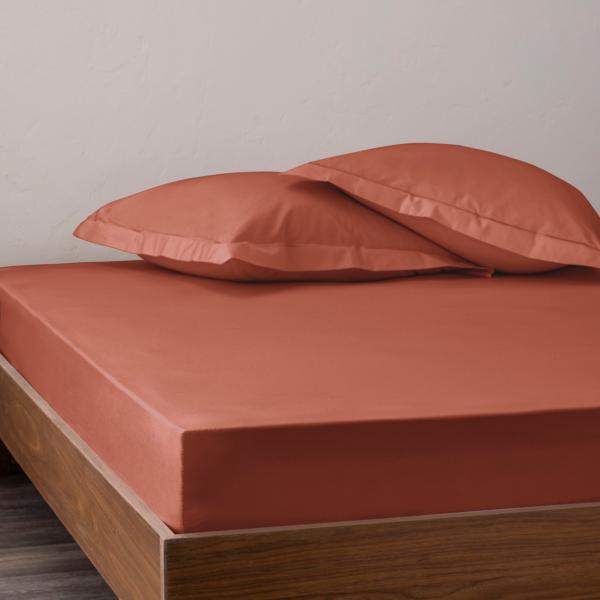 Fitted Sheet - 100% Percale Cotton - Terracotta