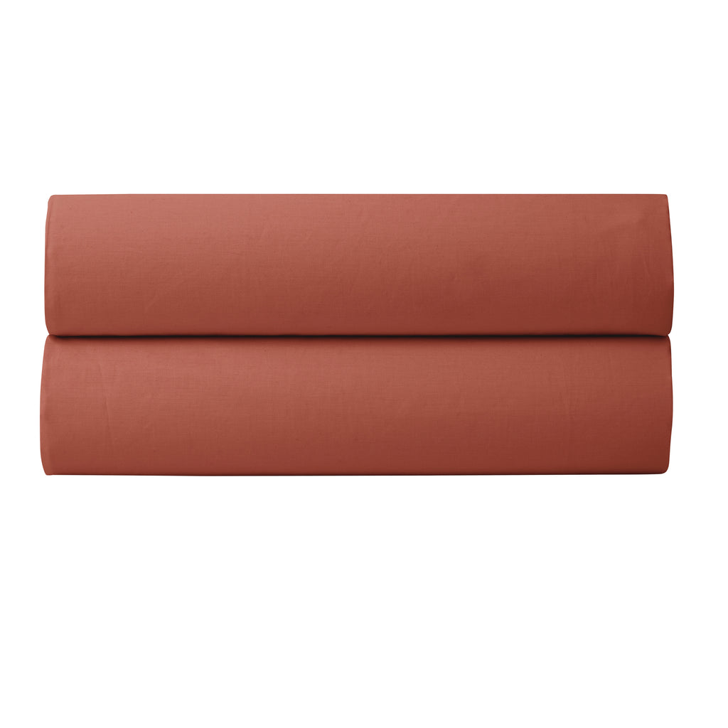 Fitted Sheet - 100% Percale Cotton - Terracotta