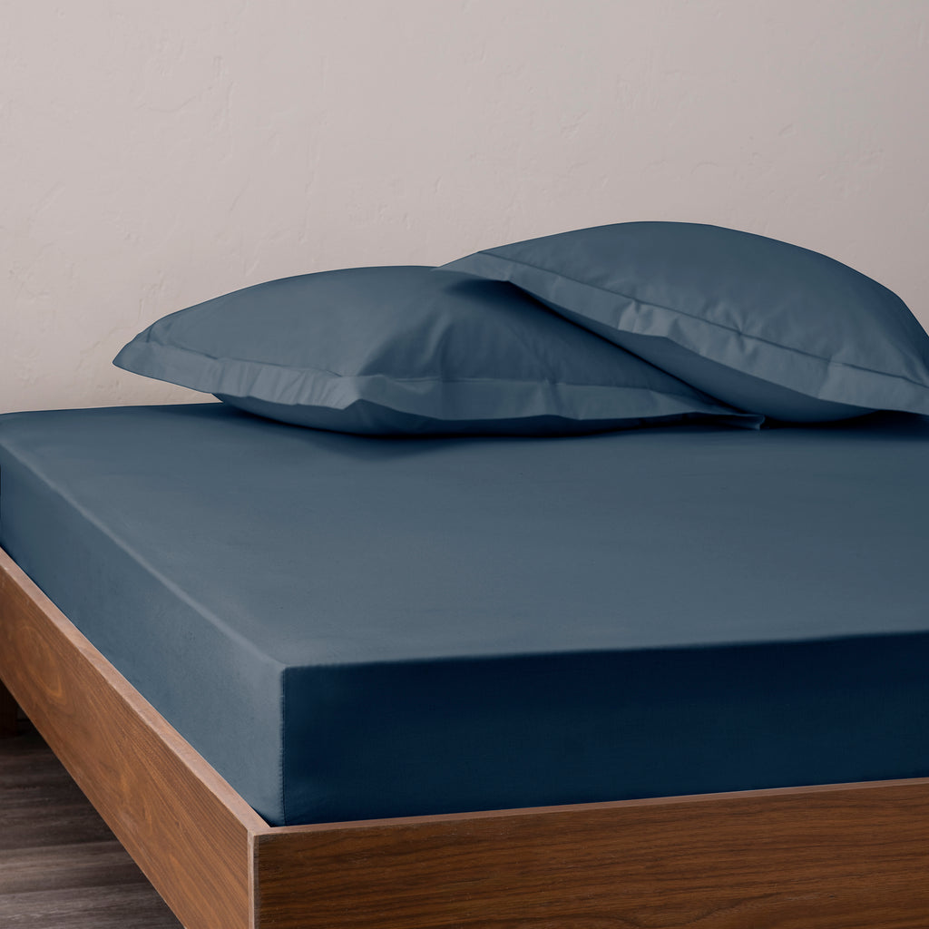 Fitted Sheet - 100% Percale Cotton - Ink Blue