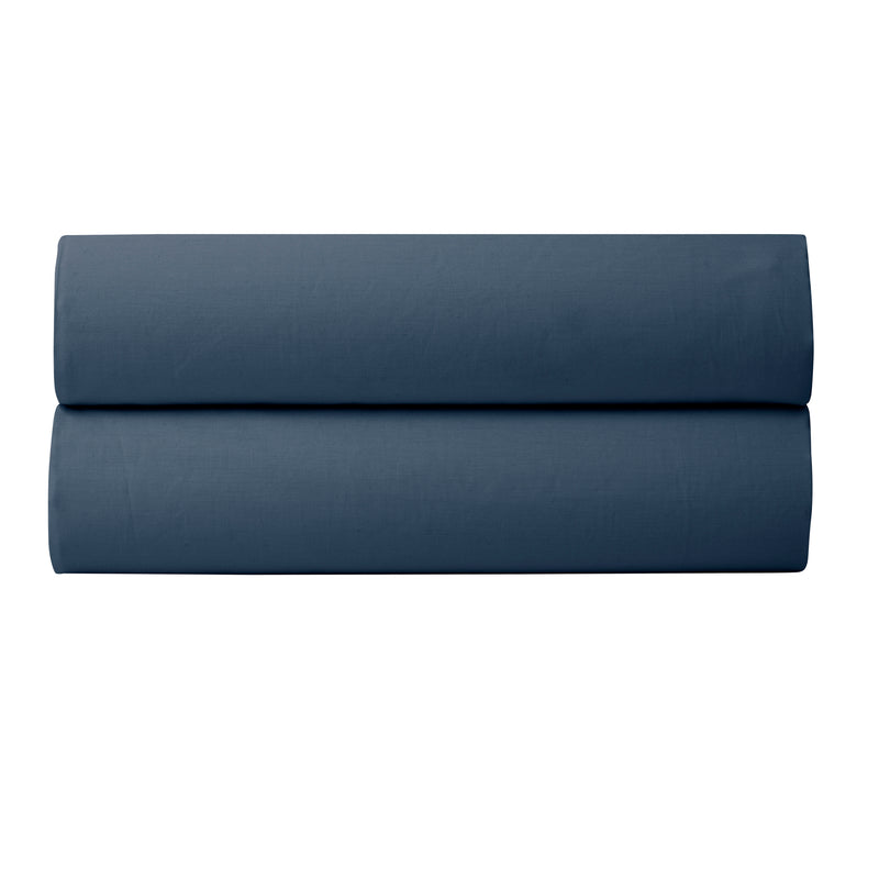 Drap Housse - 100% Percale Coton - Bleu Encre