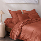Fitted Sheet - 100% Percale Cotton - Terracotta