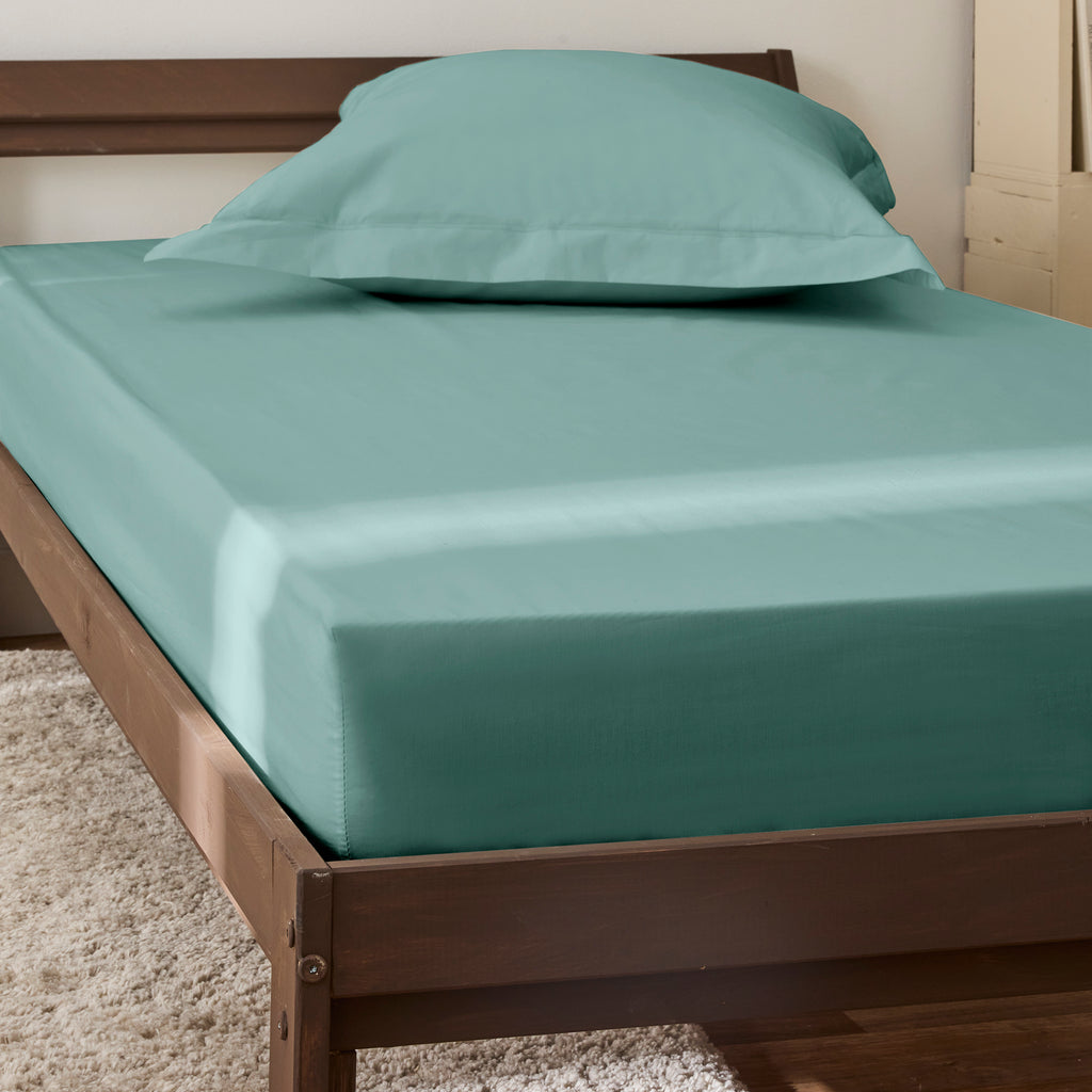 Fitted Sheet - 100% Percale Cotton - Celadon