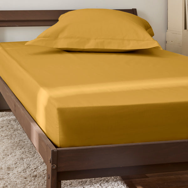 Fitted Sheet - 100% Percale Cotton - Mango