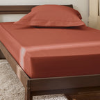Fitted Sheet - 100% Percale Cotton - Terracotta