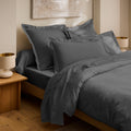 “Prestige” Fitted Sheet - Cotton Satin - Graphite