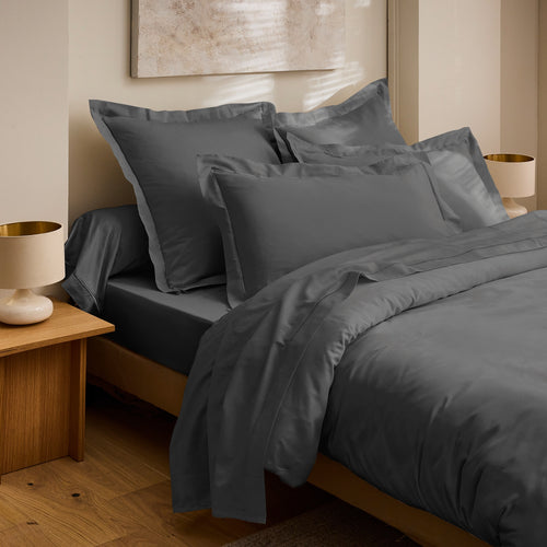 Drap Housse "Prestige" - Satin De Coton - Graphite
