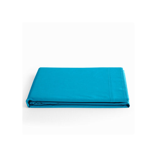 Drap Plat - 100% Coton - Cyan