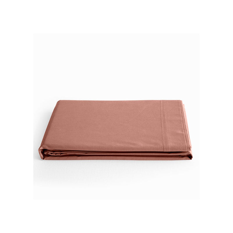 Drap Plat - 100% Coton - Vieux Rose