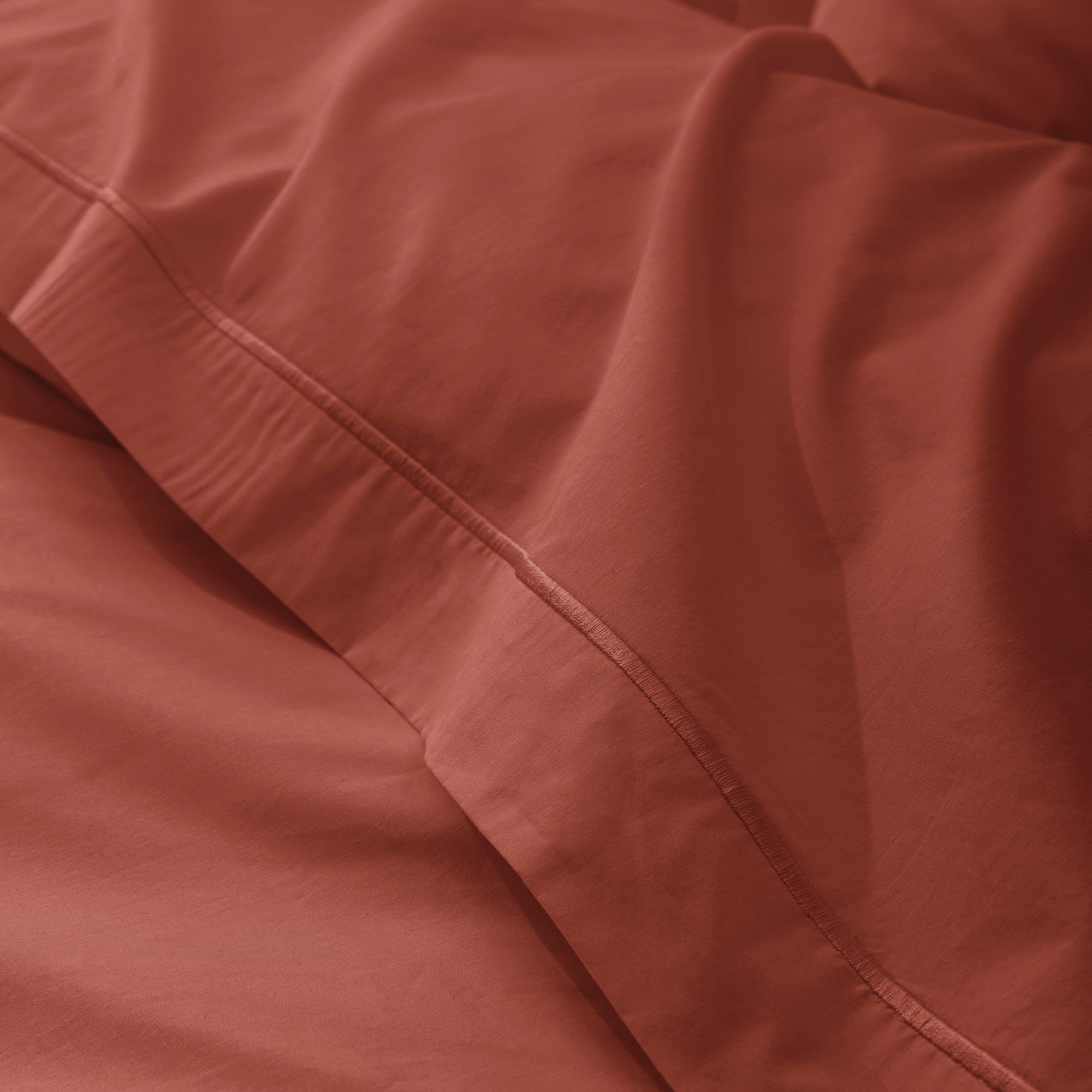 Flat Sheet - 100% Cotton Percale - Terracotta