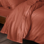 Flat Sheet - 100% Cotton Percale - Terracotta