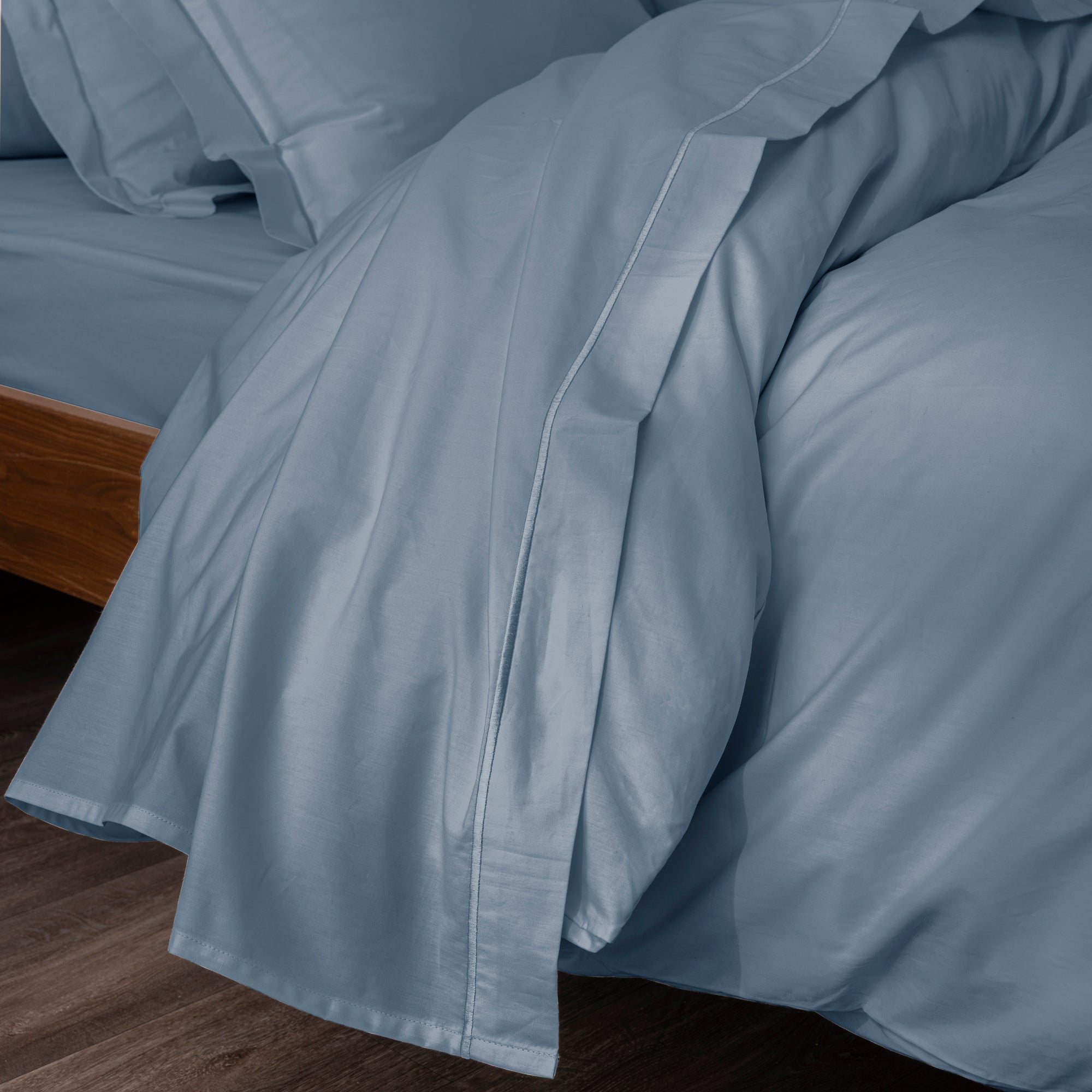 Flat Sheet - 100% Percale Cotton - Denim Blue